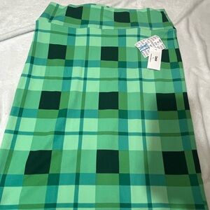 LuLaRoe Green Plaid Pencil Skirt